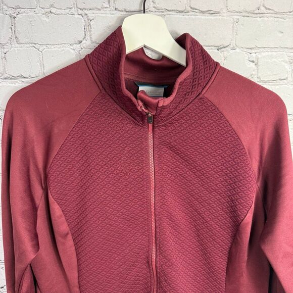 Columbia Womens Zip Up Fleece Jacket Burgundy Size Large - Picture 2 of 9